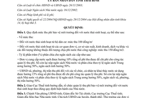 Quyết định 06/2005/QĐ-UB thu phí bảo vệ môi trường nước thải sinh hoạt Thái Bình