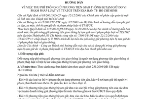 Hướng dẫn 459/LTTC-CA thu phí trông giữ phương tiện giao thông bị tạm giữ vi phạm pháp luật trật tự an toàn giao thông  thành phố Hồ Chí Minh