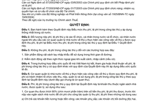 Quyết định 08/2005/QĐ-BTC chế độ thu, nộp quản lý, sử dụng phí, lệ phí trong công tác thú y