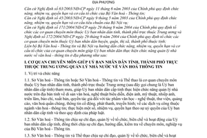 Thông tư liên tịch 02/2005/TTLT-BVHTT-BNV hướng dẫn chức năng nhiệm vụ quyền hạn cơ cấu tổ chức cơ quan chuyên môn văn hóa thông tin ở địa phương