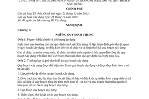 Nghị định 08/2005/NĐ-CP quy hoạch xây dựng