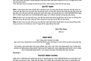 Quyết định 05/2005/QĐ-BXD Định mức dự toán xây dựng cơ bản