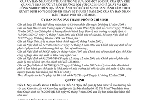 Quyết định 13/2005/QĐ-UB quy chế quản lý Nhà nước môi trường Khu chế xuất Khu công nghiệp địa bàn thành phố Hồ Chí Minh sửa đổi QĐ 76/2002/QĐ-UB