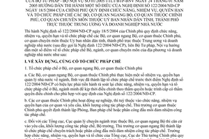 Thông tư liên tịch 01/2005/TTLT-BTP-BNV chức năng, nhiệm vụ, quyền hạn và tổ chức pháp chế