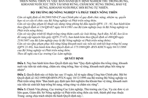 Quyết định 06/2005/QĐ-BNN nghiệm thu trồng khoanh nuôi xúc tiến tái sinh rừng, chăm sóc rừng trồng, bảo vệ rừng khoanh nuôi phục hồi rừng tự nhiên