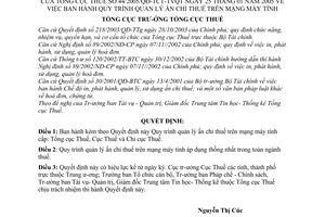 Quyết định 44/2005/QĐ-TCT-TVQT Quy trình quản lý ấn chỉ thuế trên mạng máy tính