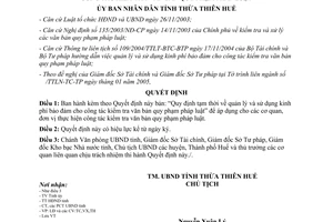 Quyết định 480/2005/QĐ-UB công tác kiểm tra văn bản quy phạm pháp luật