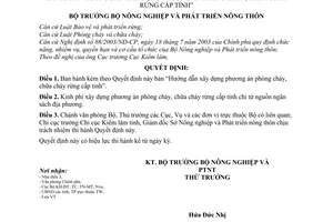 Quyết định 197/2005/QĐ-BNN-KL hướng dẫn xây dựng phương án phòng chữa cháy rừng cấp tỉnh