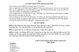 Quyết định 03/2005/QĐ-UB xử lý nhà ở công trình xây dựng vi phạm