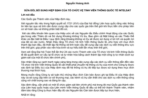 Hiệp định tổ chức Vệ tinh viễn thông quốc tế INTELSAT có hiệu lực đối với Việt Nam