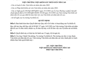 Quyết định 21/2005/QĐ-VKSTC-V7 tổ chức hoạt động Vụ khiếu tố