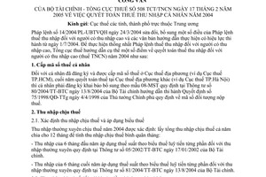 Công văn 508/TCT/TNCN quyết toán thuế thu nhập cá nhân năm 2004