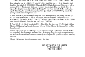 Công văn 118/UBDT-CSDT đề nghị báo cáo tình hình thực hiện QĐ 134/QĐ-TTg