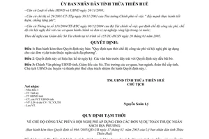 Quyết định 694/2005/QĐ-UB chế độ công tác phí hội nghị phí các đơn vị dự toán ngân sách địa phương Thừa Thiên Huế