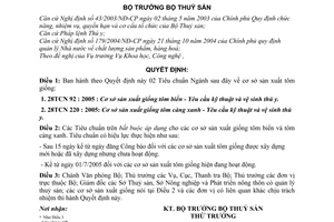 Quyết định 06/2005/QĐ-BTS Tiêu chuẩn cấp Ngành 28TCN 92 : 2005  28TCN 220 : 2005