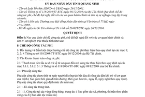 Quyết định 562/2005/QĐ-UB  chế độ công tác phí, chế độ hội nghị các cơ quan hành chính đơn vị sự nghiệp Tỉnh Quảng Ninh