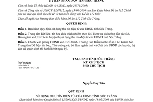 Quyết định 13/2005/QĐ.UBNDT sử dụng thư tín điện tử