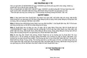 Quyết định 05/2005/QĐ-BYT Danh mục hóa chất chế phẩm diệt côn trùng khuẩn dùng trong gia dụng y tế được phép đăng ký để sử dụng hạn chế cấm năm 2005