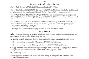 Quyết định 65/2005/QĐ-UB quy định chính sách trợ giúp kinh phí cho gia đình cá