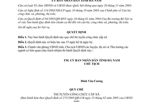 Quyết định 273/2005/QĐ-UBND Quy chế thi tuyển công chức cấp xã Hà Nam