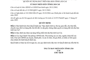 Quyết định 70/2005/QĐ-UB Quy định trình tự thủ tục giao cho thuê đât