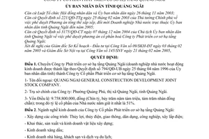 Quyết định 26/2005/QĐ-UB chuyển Công ty phát triển cơ sở hạ tầng Quảng Ngãi thành Công ty cổ phần
