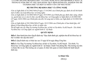 Quyết định 01/2005/QĐ-BKHCN đánh giá, nghiệm thu đề tài khoa học xã hội nhân văn cấp nhà nước