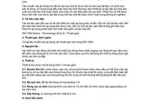 Tiêu chuẩn quốc gia TCVN 7452-5:2004 (ISO 8274:1985)
về Cửa sổ và cửa đi − Cửa đi − Phần 5: Xác định lực đóng