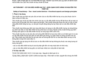 Tiêu chuẩn quốc gia TCVN 7385:2004 (ISO 13851 : 2002) về An toàn máy - Cơ cấu điều khiển hai tay - Khía cạnh chức năng và nguyên tắc thiết kế
