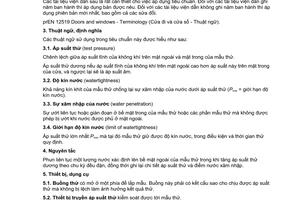 Tiêu chuẩn quốc gia TCVN 7452-2:2004 (EN 1027:2000)
về Cửa sổ và cửa đi − Phương pháp thử − Phần 2: Xác định độ kín nước