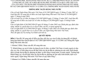 Quyết định 127/2005/QĐ-NHNN Quy chế cho vay tổ chức tín dụng khách hàng sửa đổi Quyết định 1627/2001/QĐ-NHNN