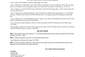 Quyết định 432/2005/QĐ-UB cơ chế khuyến khích phát triển đường giao thông nôn