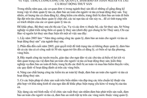 Chỉ thị 01/2005/CT-BTS tăng cường công tác quản lý đảm bảo an toàn người tàu hoạt động thuỷ sản
