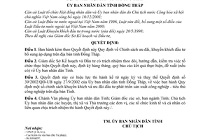 Quyết định 25/2005/QĐ-UB Chính sách ưu đãi khuyến khích đầu tư