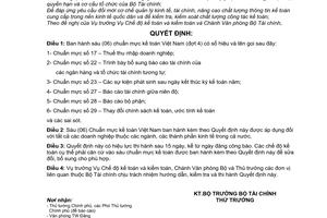 Quyết định 12/2005/QĐ-BTC sáu 06 chuẩn mực kế toán Việt Nam đợt 4