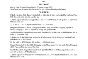 Nghị định 17/2005/NĐ-CP thành lập xã thuộc huyện Chư Sê, Kông Chro, Đak Đoa Ia Grai, tỉnh Gia Lai