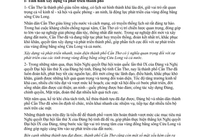 Nghị quyết 45-NQ/TW năm 2005 xây dựng phát triển thành phố Cần Thơ