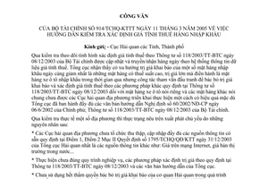 Công văn 914/TCHQ-KTTT hướng dẫn kiểm tra xác định giá tính thuế hàng nhập khẩu