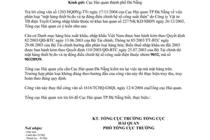 Công văn 1050TCHQ/GSQL phân loại mặt hàng thiết bị đo và tự động điều chỉnh hệ số công suất điện