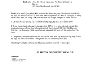 Công văn 1549/VPCP-QHQT báo cáo tình hình hội nghị hội thảo quốc tế năm 2004