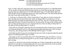 Công văn 251/NHNN-CSTT hướng dẫn thực hiện Quyết định số 127/2005/QĐ-NHNN
