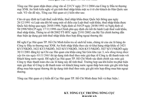 Công văn 1202/TCHQ-KTTT giá tính thuế nhập khẩu mặt xe ô tô chở khách do Hàn Quốc sản xuất