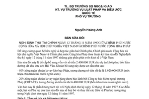 Bản sửa đổi Nghị định thư tài chính 37/2005/LPQT giữa Việt Nam Pháp