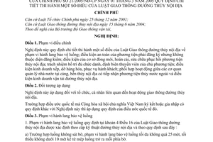 Nghị định 21/2005/NĐ-CP hướng dẫn Luật Giao thông đường thủy nội địa