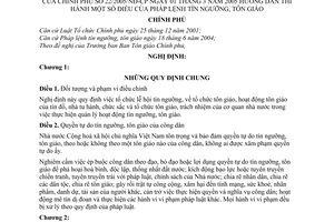 Nghị định 22/2005/NĐ-CP hướng dẫn Pháp lệnh tín ngưỡng, tôn giáo