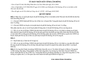 Quyết định 50/2005/QĐ-UB phân cấp phê duyệt bồi thường tái định cư khi Nhà nước thu hồi đất Lâm Đồng