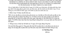 Thông tư 17/2005/TT-BTC tín dụng đầu tư phát triển Nhà nước sửa đổi 63/2004/TT-BTC