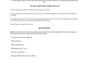 Quyết định 88/2005/QĐ-UBND kiện toàn Ban quản lý khu kinh tế cửa khẩu thành phố Lào Cai