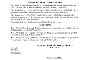 Quyết định 15/2005/QĐ-UB nhiệm vụ quyền hạn cơ cấu tổ chức Ban Tôn giáo