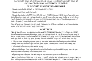 Quyết định 787/2005/QĐ-UB sửa đổi phân cấp quản lý đầu tư tại 4252/2004/QĐ-UB 4303/2004/QĐ-UB Thừa Thiên Huế